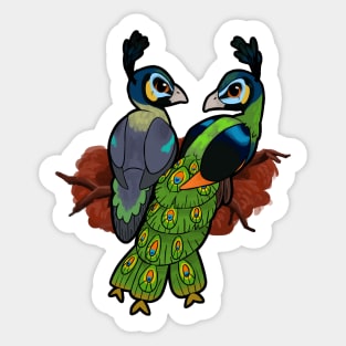 Green Peafowl Sticker